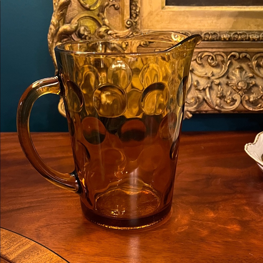 Vintage Amber Glass Water Jug
